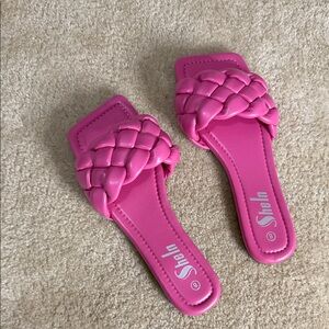 SHEIN Fuchsia Braided Sandals